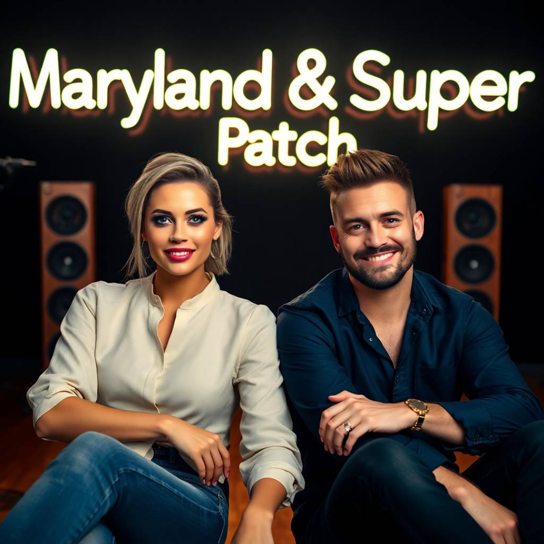 Image of a group of entrepreneurs, apparently in Maryland, United States, behind them there is a sign that clearly says "Super Patch".